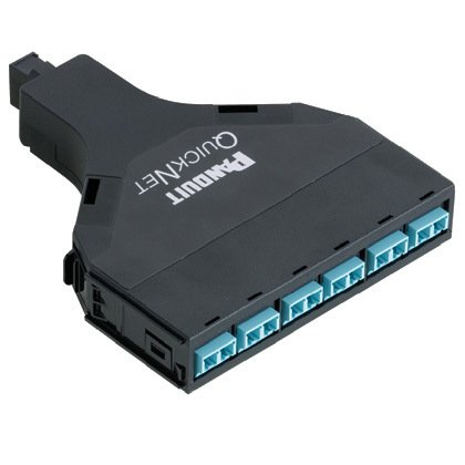 6-elyaf QuickNet SFQ kaseti üç LC dubleks adaptörler MTP OM4 (50/125 | mm), optimize