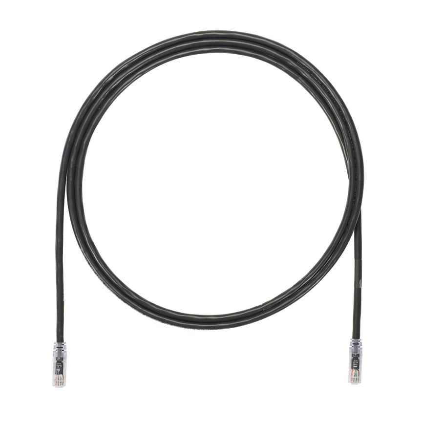 Kategori 6A, her iki ucunda TX6A ™ 10Gig ™ Modüler Fişler, Black, 2 metre ile 10 Gb / s UTP ara kablosu.