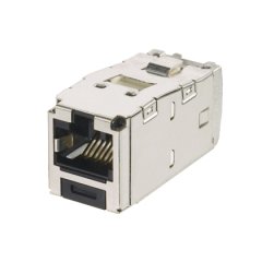 Anahtarlı, Kategori 5e, RJ45, 8-konumunda, 8 telli genel entegre kalkan siyah modülü korumalı. Siyah.