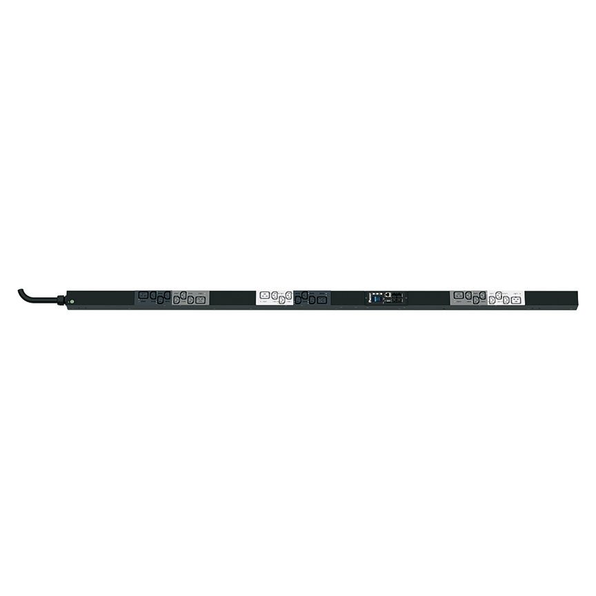 SmartZone ™ G5 (MS Serisi) PDU Raf, 16 A 3-faz, 415V, (18), bir C13 ve (6) C19 kaplar, IEC 60.309 3P + N + E 6H 16A fiş ve önlemler 68,898 ''U x 2.047'' W Anahtarlı İzlenen x 2.1'' D (1750.1mm x 50.8mm x 53.3mm) Renk:. Siyah