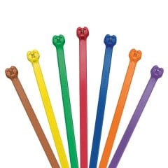 Kubbe-Top® diken ty kablo bağı, standart kesiti, 15.1 (384mm) uzunluğu, naylon 6.6, mavi.