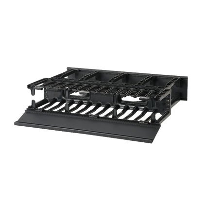 Panduit® NetManager® Yüksek Kapasiteli Yatay Kablo Manager maliyet-etkin bir biçimde düzenler ve herhangi bir standart EIA 19in (483mm), kabin veya dolap içinde bakır ve fiber ağ kabloları korur. Büyük ön parmak açıklıklar kolayca Kategori 6 ve 10G ca bar