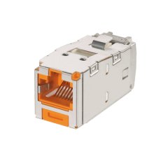 Anahtarlı, Kategori 6A, RJ45, 10 Gb yekpare kalkan / s, 8-konumunda, 8 telli genel korumalı turuncu modülü.