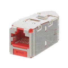 Kategori 6A / Sınıf EA ve Kategori 6 / E sınıfı, 8-pozisyonunda Açılı Korumalı Jak Modül 4-çift 22-26AWG sona erer, 100 ohm bükülmüş çift kablo ve aletin aşağı zımbanın kullanımını gerektirmez eder. Açılı Korumalı jakı Modülleri seçeneğini sağlayacaktır