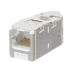 Kategori 6A / Sınıf EA ve Kategori 6 / E sınıfı, 8-pozisyonunda Açılı Korumalı Jak Modül 4-çift 22-26AWG sona erer, 100 ohm bükülmüş çift kablo ve aletin aşağı zımbanın kullanımını gerektirmez eder. Açılı Korumalı jakı Modülleri seçeneğini sağlayacaktır