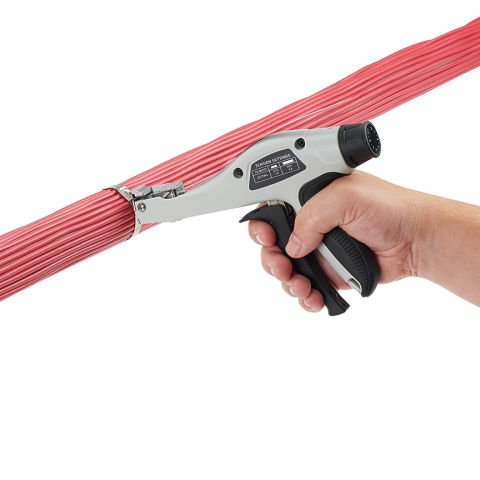 Ergonomik, paslanmaz çelik kablo bağı kurulum aracı.