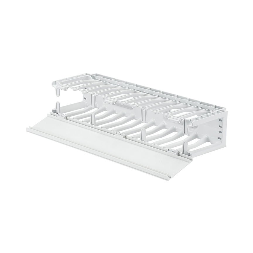 Panduit® NetManager® Yüksek Kapasiteli Yatay Kablo Manager maliyet-etkin bir biçimde düzenler ve herhangi bir standart EIA 19in (483mm), kabin veya dolap içinde bakır ve fiber ağ kabloları korur. Büyük ön parmak açıklıklar kolayca Kategori 6 ve 10G ca bar