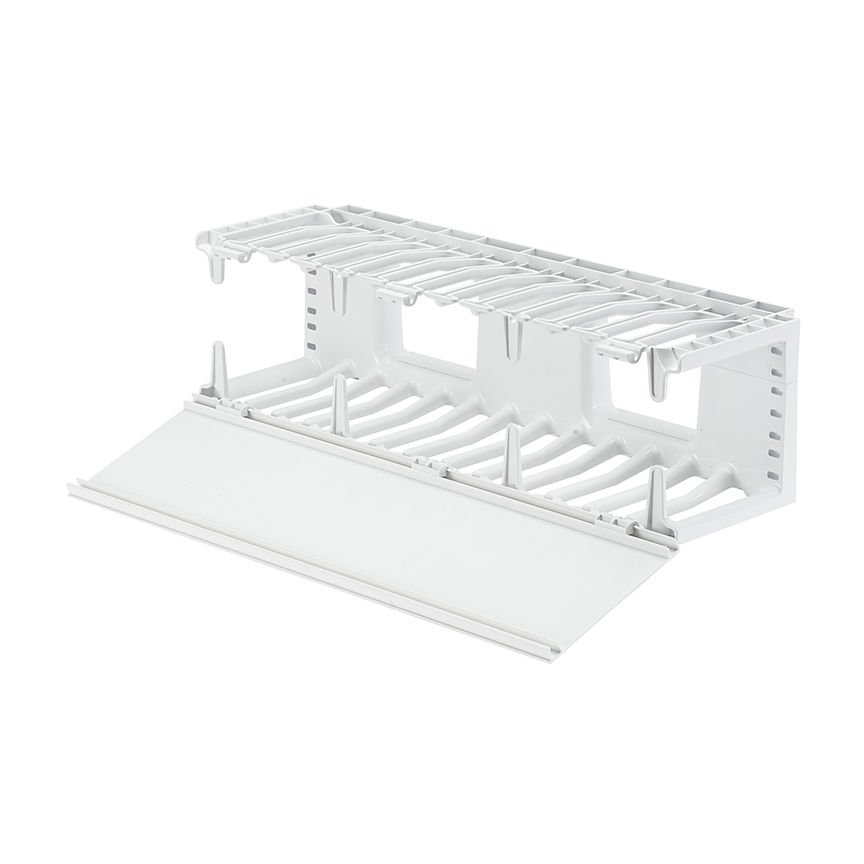 Panduit® NetManager® Yüksek Kapasiteli Yatay Kablo Manager maliyet-etkin bir biçimde düzenler ve herhangi bir standart EIA 19in (483mm), kabin veya dolap içinde bakır ve fiber ağ kabloları korur. Büyük ön parmak açıklıklar kolayca Kategori 6 ve 10G ca bar