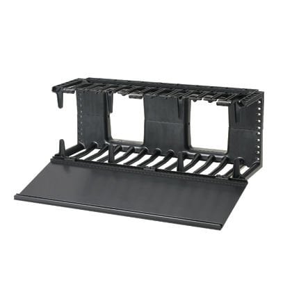 Panduit® NetManager® Yüksek Kapasiteli Yatay Kablo Manager maliyet-etkin bir biçimde düzenler ve herhangi bir standart EIA 19in (483mm), kabin veya dolap içinde bakır ve fiber ağ kabloları korur. Büyük ön parmak açıklıklar kolayca Kategori 6 ve 10G ca bar