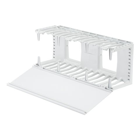 Panduit® NetManager® Yüksek Kapasiteli Yatay Kablo Manager maliyet-etkin bir biçimde düzenler ve herhangi bir standart EIA 19in (483mm), kabin veya dolap içinde bakır ve fiber ağ kabloları korur. Büyük ön parmak açıklıklar kolayca Kategori 6 ve 10G ca bar