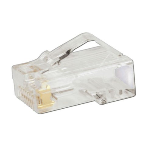 24 AWG, Kategori 5e UTP bakır kablo ile kullanım için 8-konumunda, 8 telli modüler fiş. 100 pk.