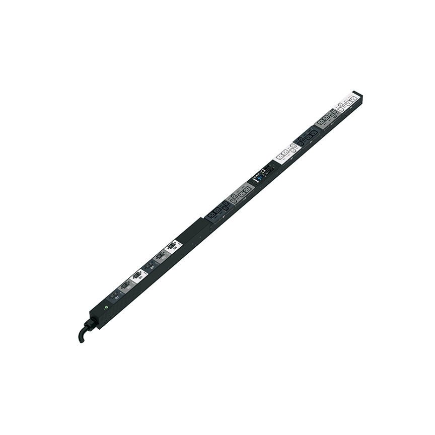 SmartZone ™ G5 (MS Serisi) Anahtarlı izlemeli PDU Raf, 32 A 3-faz, 415V, (12), bir C13 ve 12), C19 Kaplar, IEC 60.309 3P + K + E 6h 32A fiş ve önlemler 68,898 ''U x 2.047'' W x 2.1'' D (1750.1mm x 50.8mm x 53.3mm) Renk:. Siyah