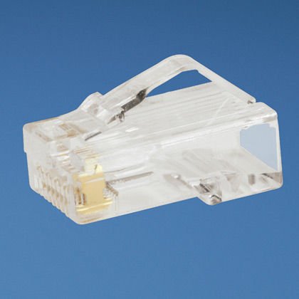 24 AWG, Kategori 5e UTP bakır kablo ile kullanım için 8-konumunda, 8 telli modüler fiş.