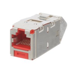 Kategori 6A / Sınıf EA ve Kategori 6 / E sınıfı, 8-pozisyonunda Açılı Korumalı Jak Modül 4-çift 22-26AWG sona erer, 100 ohm bükülmüş çift kablo ve aletin aşağı zımbanın kullanımını gerektirmez eder. Açılı Korumalı jakı Modülleri seçeneğini sağlayacaktır
