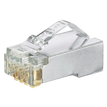 8-konumu, 8-tel, 24-26 AWG, Kategori 5e, korumalı bakır kablo, 100 pk ile kullanım için, modüler fiş korumalı.