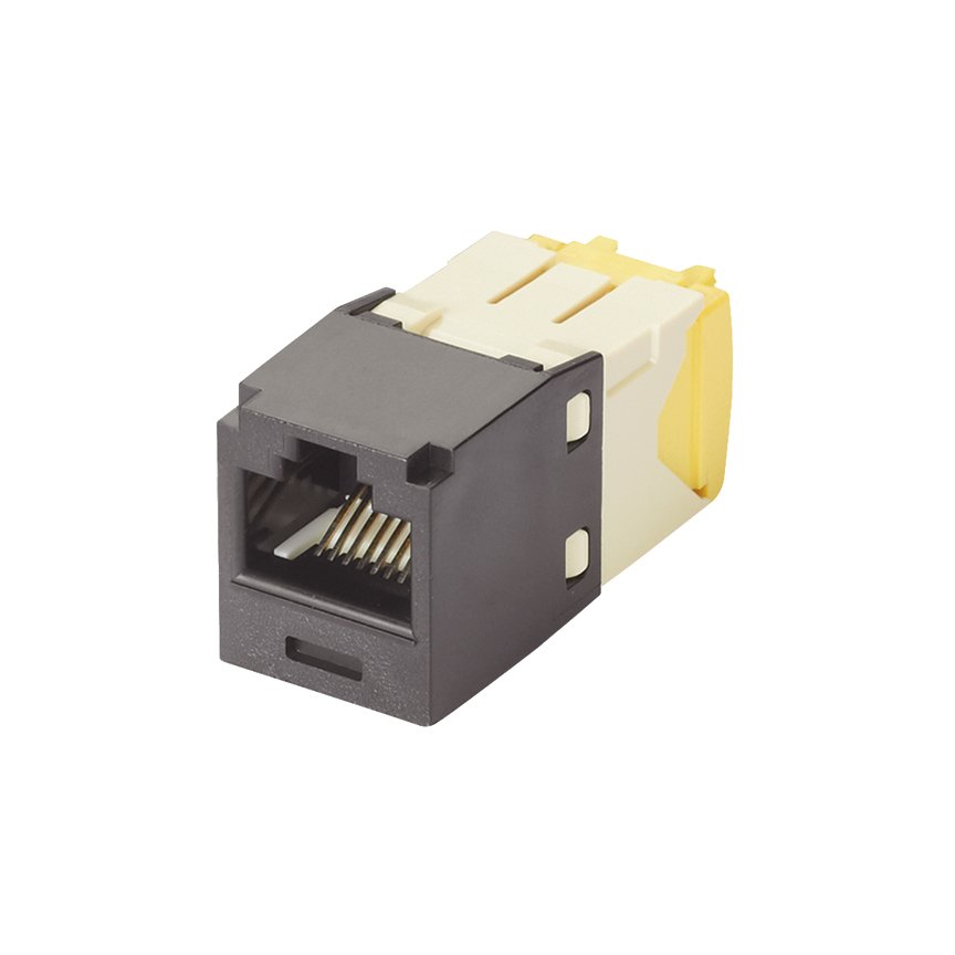 Kategori 5e, RJ45, 8-konumu, 8 telli, 28/30 AWG evrensel modül, Siyah.