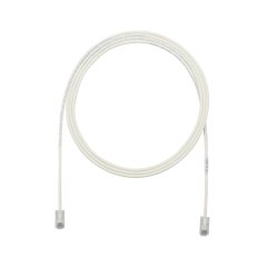 Kategori 5e performansı, her iki ucunda, Pan-Tak ™ Modüler Fiş ile 28 AWG UTP ara kablosu. Beyaz kapalı. 1.5 metre.