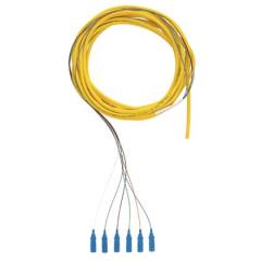 9/125 | mm - saç örgüsü 12 fiber fan çıkış kablosunun (dağıtım kablosu ile ilgili diğer ucunda on iki SC konektörleri, bir ucunda açık ve) SC.