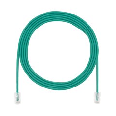 Kategori 5e performansı, her iki ucunda, Pan-Tak ™ Modüler Fiş ile 28 AWG UTP ara kablosu. Yeşil. 1.5 metre.