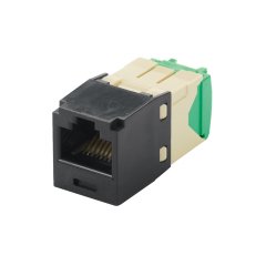 Kategori 6, RJ45, 8-konumunda, 8-tel, 28/30 AWG genel modülü. Siyah.