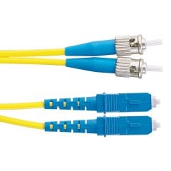 9/125 | mm - SC singlemode dubleks yama korda ST, 3mm kablo (bir ucunda iki ST konnektörleri ve diğer ucunda iki SC konnektörleri) ceketli.