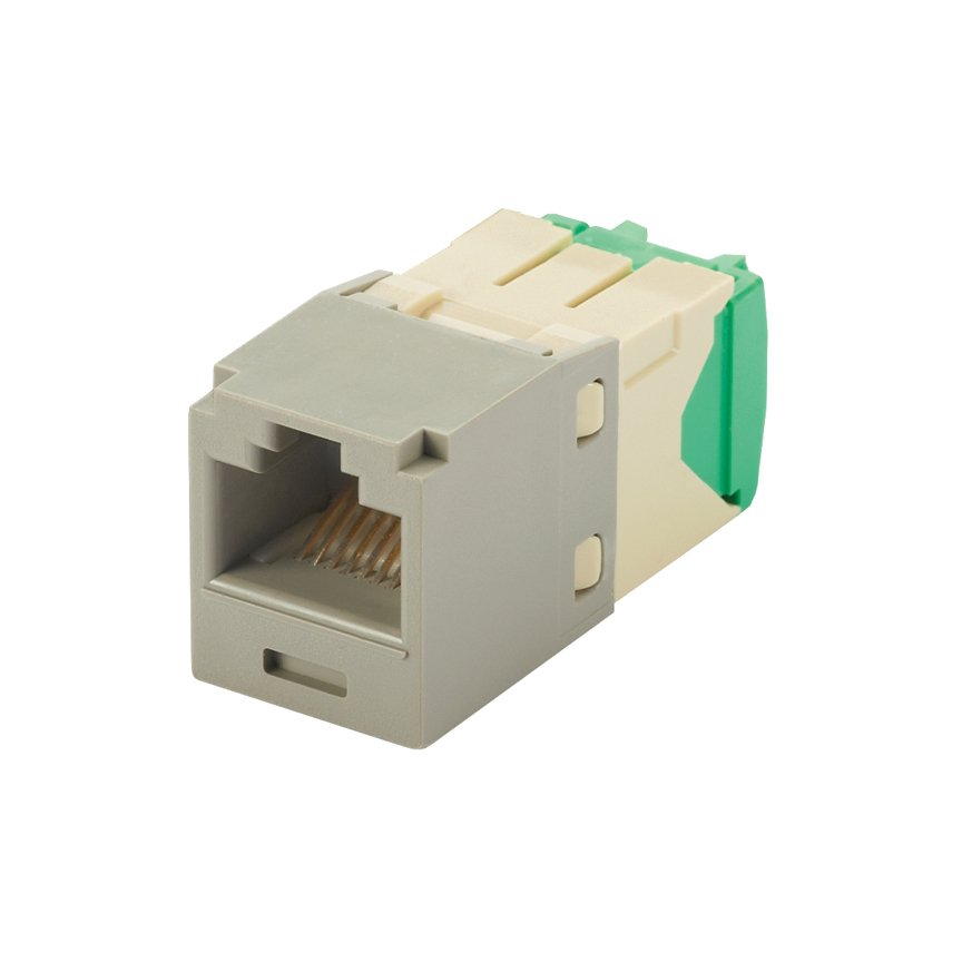 Kategori 6, RJ45, 8-konumunda, 8-tel, 28/30 AWG genel modülü. Uluslararası Grey.