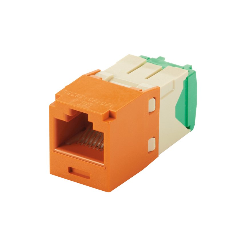 Kategori 6, RJ45, 8-konumunda, 8-tel, 28/30 AWG genel modülü. Portakal.