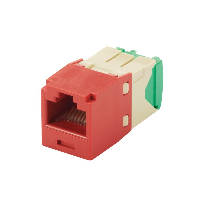 Kategori 6, RJ45, 8-konumunda, 8-tel, 28/30 AWG genel modülü. Kırmızı.
