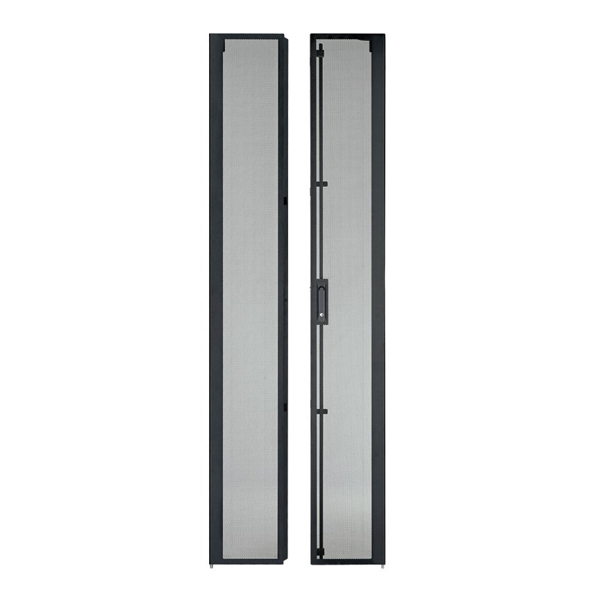 42 RU 600mm çapında kabine için Bölünmüş kapılar. Siyah renk