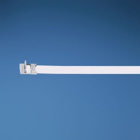Panduit Pan-Steel® Kayışı kasa, güvenli bir bağlantı sağlamak için tasarlanmıştır. bir kat üzerinde kilit ile AISI 304 paslanmaz çelik ile inşa edilen kapalı ve açık koşullar için idealdir. Düşük profilli toka, 31 ''L (787mm), 0.6'' W (16 mm), gerilme muk