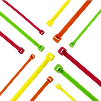 Tüm-Ty® kilitleme bağlantı, standart kesiti, 7.4 (188mm) uzunluğu, naylon 6.6, floresan pembe, bulk paket.