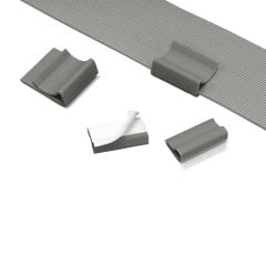 Yassı kablo mandalı, herhangi bir genişlik, düz kablo, .56'' (14.2mm) genişliği, gri, standart paket.