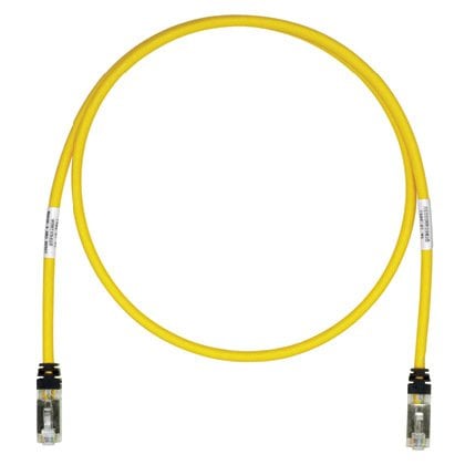 Kategori 6A, her iki ucunda TX6A ™ 10Gig ™ modüler fişli 10 Gb / s S / FTP yama çekin. Sarı, 10 metre.