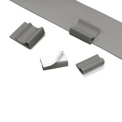 Yassı kablo mandalı, herhangi bir genişlik, düz kablo, .56'' (14.2mm) genişliği, gri, bulkpackage.