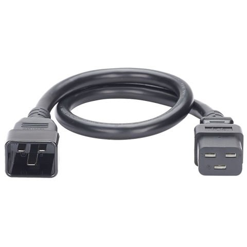 Olmayan Kilitleme Güç Kablosu, IEC C19 IEC C20 - 3 feet (0.9 metre), 10 Paketi, Siyah.