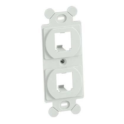 Mini Com adaptörü dubleks, standart 106 NEMA kapaklarıyla arkasında bağlar, iki Mini-Com® Modülleri, Beyaz kabul eder.