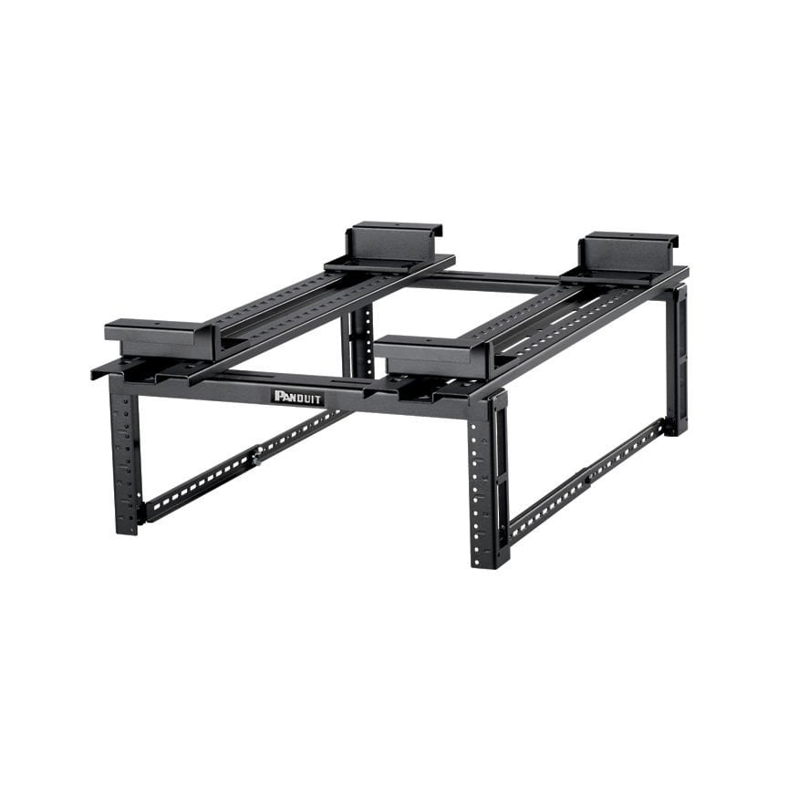 Panduit Dört sonrası Asma maksimum ekipman kullanımını sağlayan sistem raflar ve dolaplar üzerinde kayma Sunucu satır anahtarlama ve yama ekipmanı yukarı yapmasını sağlar Rack. Ekipman ray derinliği de 30 inç (762m için 18in (457) arasında ayarlanabilir
