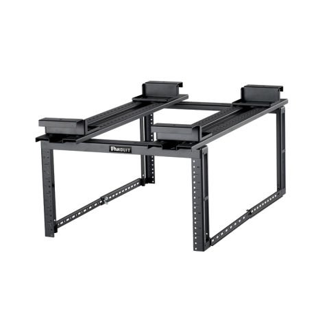 Panduit Dört sonrası Asma maksimum ekipman kullanımını sağlayan sistem raflar ve dolaplar üzerinde kayma Sunucu satır anahtarlama ve yama ekipmanı yukarı yapmasını sağlar Rack. Ekipman ray derinliği de 30 inç (762m için 18in (457) arasında ayarlanabilir