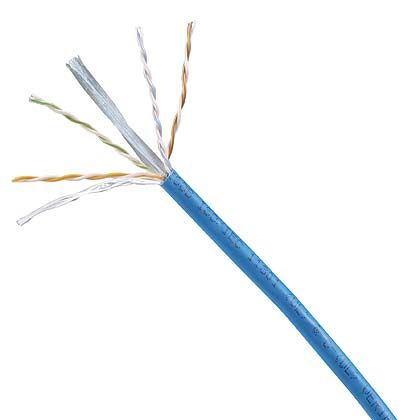 Bakır Kablo, Kategori 6, 4-çift, 24 AWG, u / UTP, LSZH (IEC 60332-3), EuroClass B2ca-s1-d1-a-1, mavi, 1640ft / 500