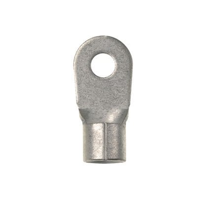 Halka terminali, büyük tel, 8 AWG, 3/8'' saplama boyutu, yalıtılmamış, standart paket.