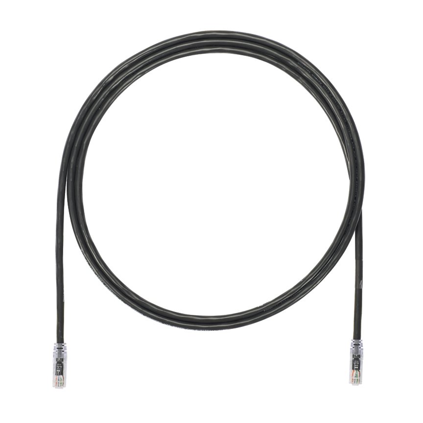 Kategori 6A, her iki ucunda TX6A ™ 10Gig ™ Modüler Fişler, Black, 5 metre ile 10 Gb / s UTP ara kablosu.