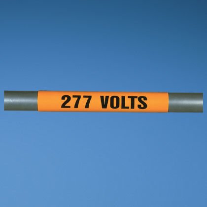 Gerilim işaretleyici x 0.50 2.25, '277 Volt' (gösterge), vinil, siyah / turuncu, 18 markör / kart, 5 parça / paketi.