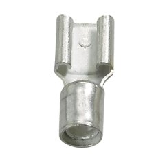 Metalik pirinç titreşime dayanıklı dişi bağlantı kesme kompresörü, yüksek titreşim kaynaklanan hataları konusunda yardımcı olmaktadır. Bu 0.250 x 0.032'' bir sekme boyutuna sahiptir inç (6.3 x 0.8 mm) ve destekler 12-10 AWG (4,0-6,0 mm²) bir tel aralığı. 