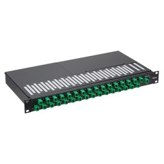 Optik Bölücü Tepsi, 1x8 bölme, tek bağlantı girişi, 8 SC / APC çıkışları, 19'' , PLC monte raf