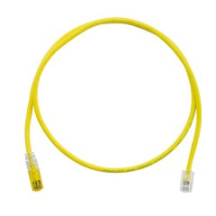 Kategori 5e, diğer ucunda bir ucunda, Pan-Tak ™ Anahtarlı Modüler Tak ve Pan-Tak ™ Olmayan Anahtarlı Modüler Plug, Sarı, 2 metre ile UTP ara kablosu, anahtarlı.