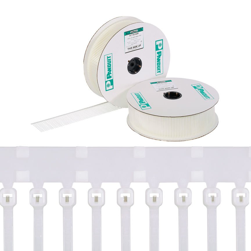 PAT3S sistemi, standart kesiti, 11.3 (287mm) uzunluğu, doğal naylon 6.6 için makara Fed kablo bağı.