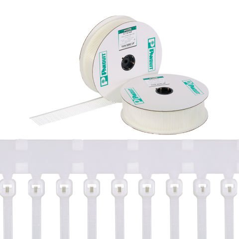 PAT3S sistemi, standart kesiti, 11.3 (287mm) uzunluğu, doğal naylon 6.6 için makara Fed kablo bağı.