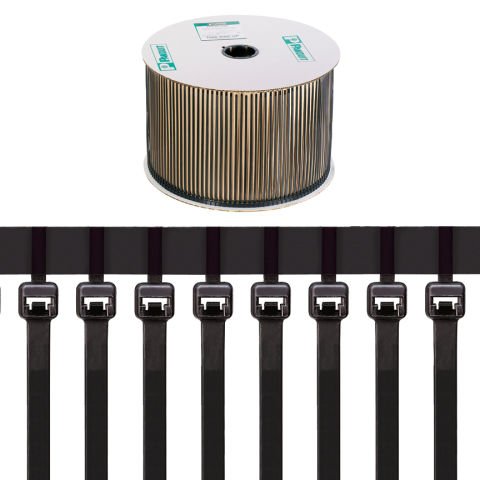 PAT3S sistemi, standart kesiti, 11.3 (287mm) uzunluğu, ısı stabilize naylon 6.6, siyah için makara Fed kablo bağı.