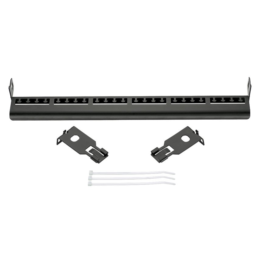 Patch Panel yama panelleri doğrudan Hızlı Bırakma Parantez atlarla Rölyef Bar süzün. kablo bağları içerir.