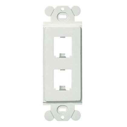 Mini Com dikdörtgen adaptörü, standart GFCI faceplates arkasında bağlar, iki Mini-Com® Modülü, Elektrikli Fildişi kabul eder.